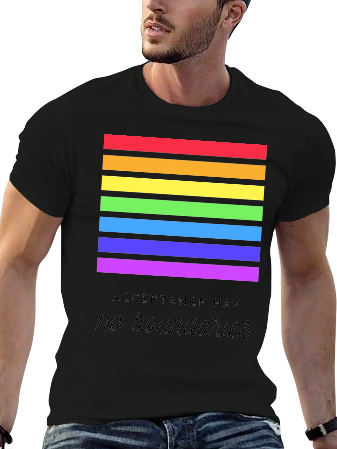 Pride Acceptance T-Shirt - No Boundaries Rainbow Tee