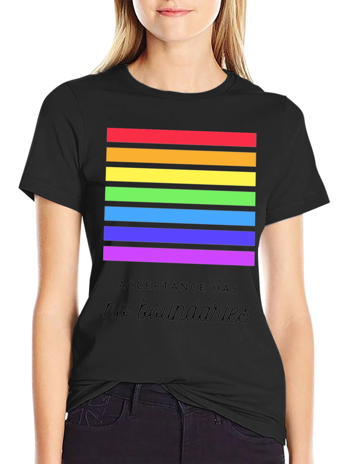 Pride Acceptance T-Shirt - No Boundaries Rainbow Tee