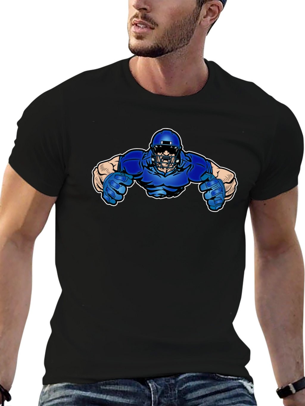 Football Player Graphic T-Shirt