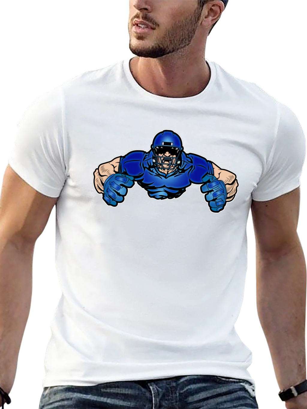 Football Player Graphic T-Shirt