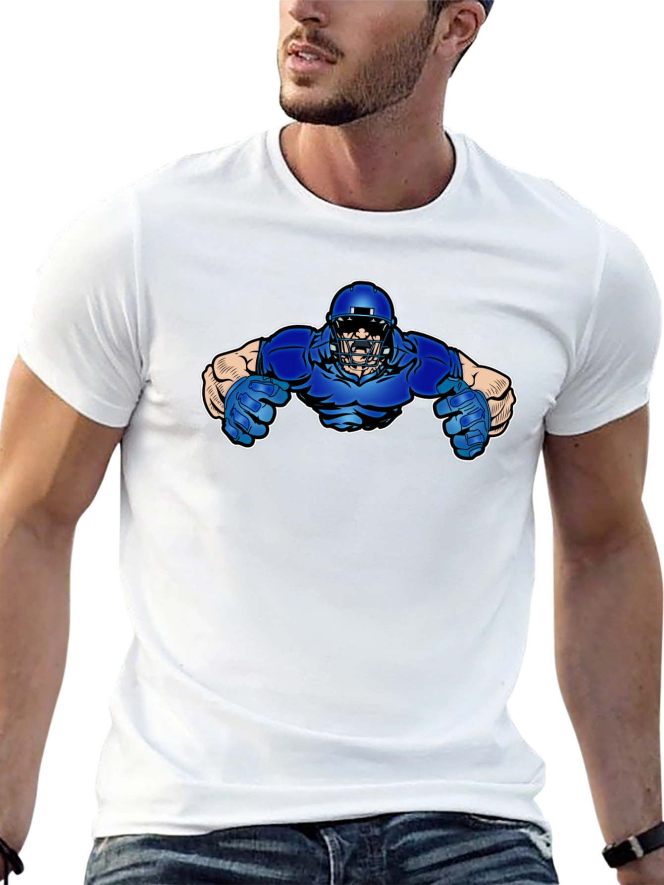 Football Player Graphic T-Shirt