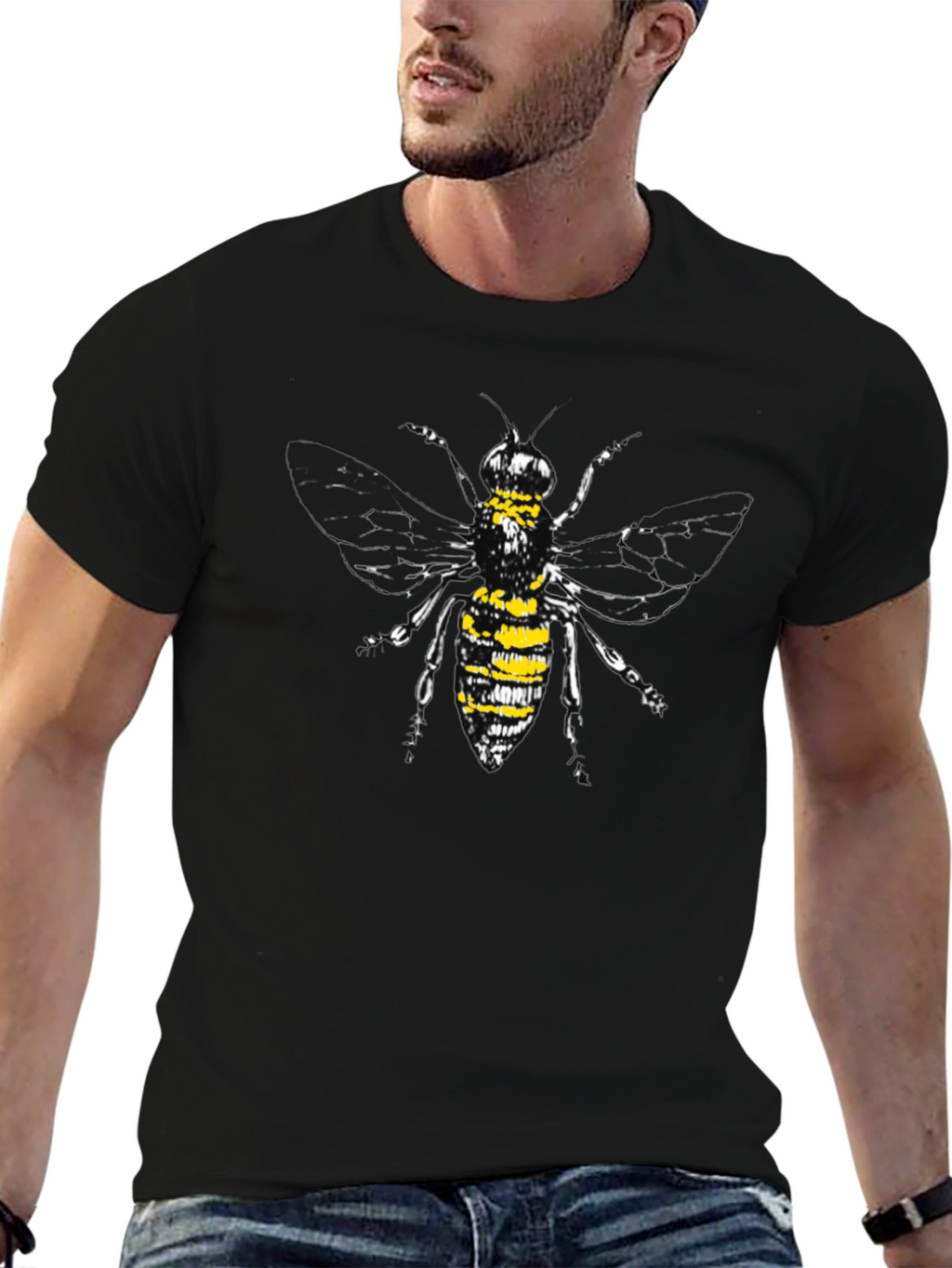 Bee Graphic Black T-Shirt