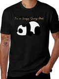 Lazy Panda Energy Saving Mode Black T-Shirt