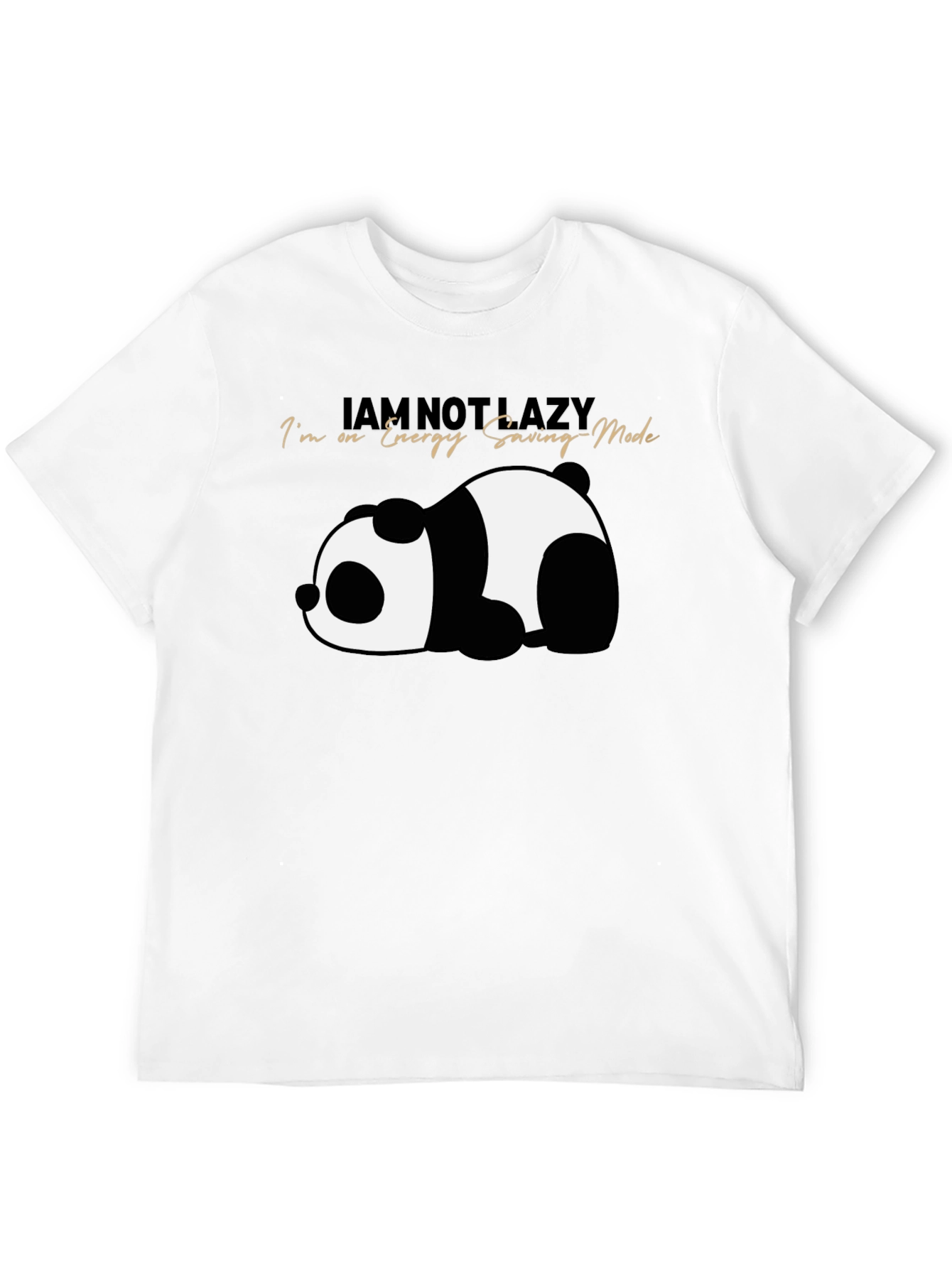 Lazy Panda Energy Saving Mode Black T-Shirt