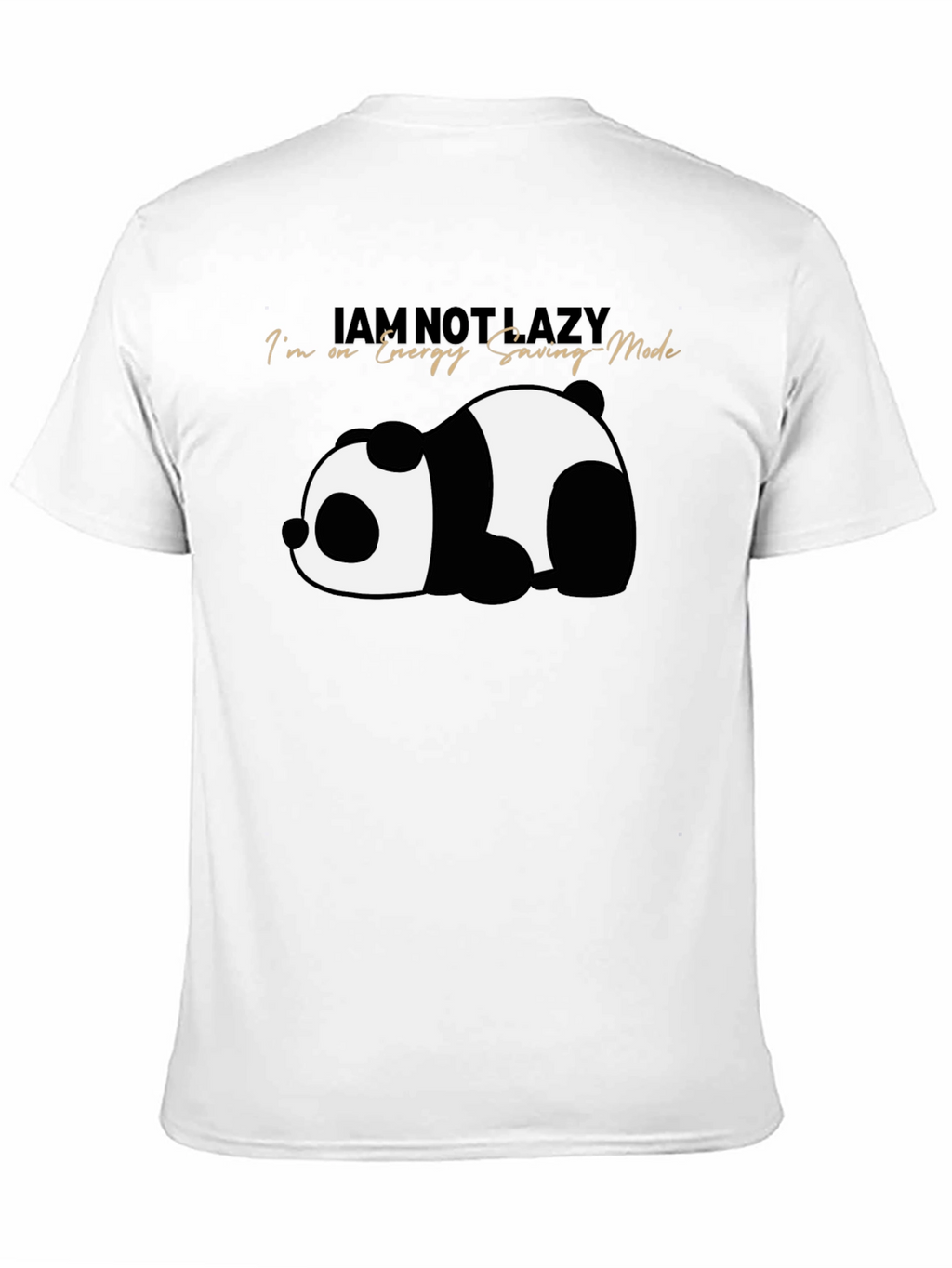 Lazy Panda Energy Saving Mode Black T-Shirt
