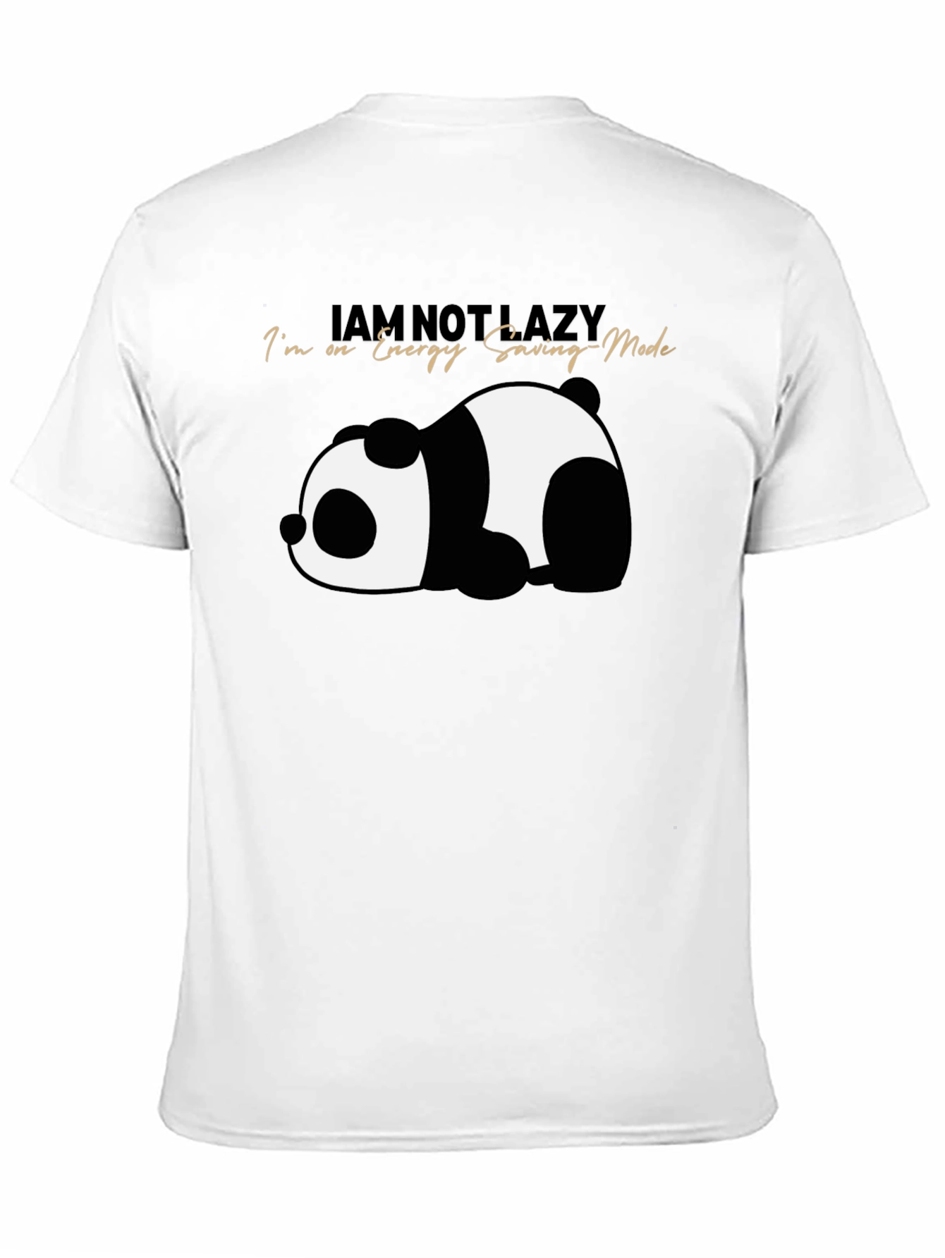 Lazy Panda Energy Saving Mode Black T-Shirt