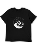 Mountain Moon Mens Graphic T-Shirt - Black