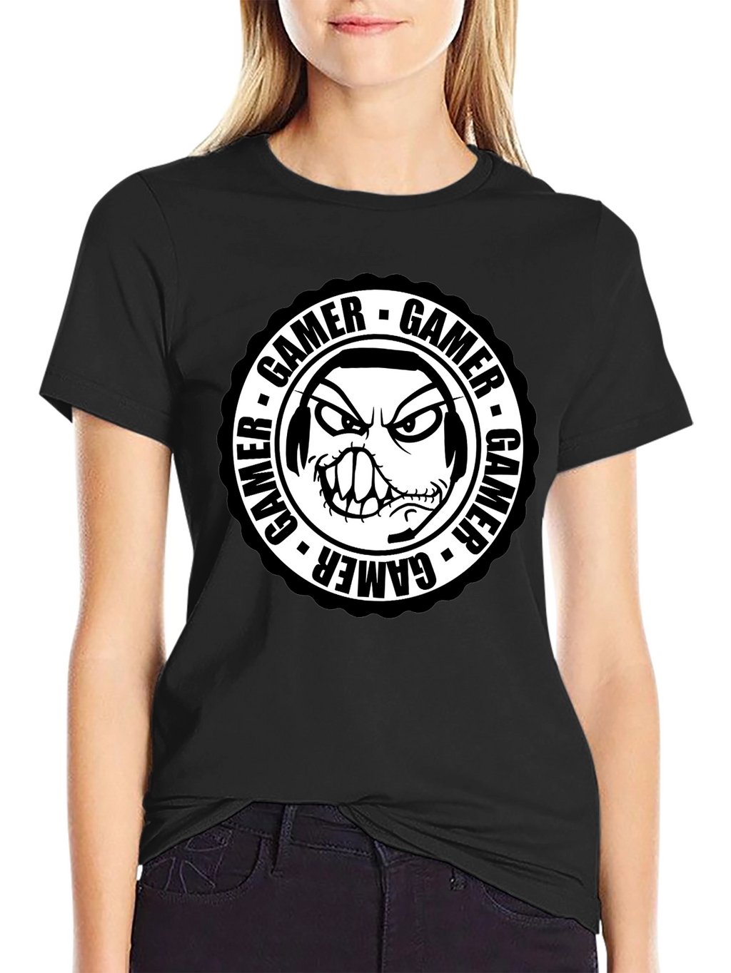 Gamer Graphic Tee - Angry Gamer Face