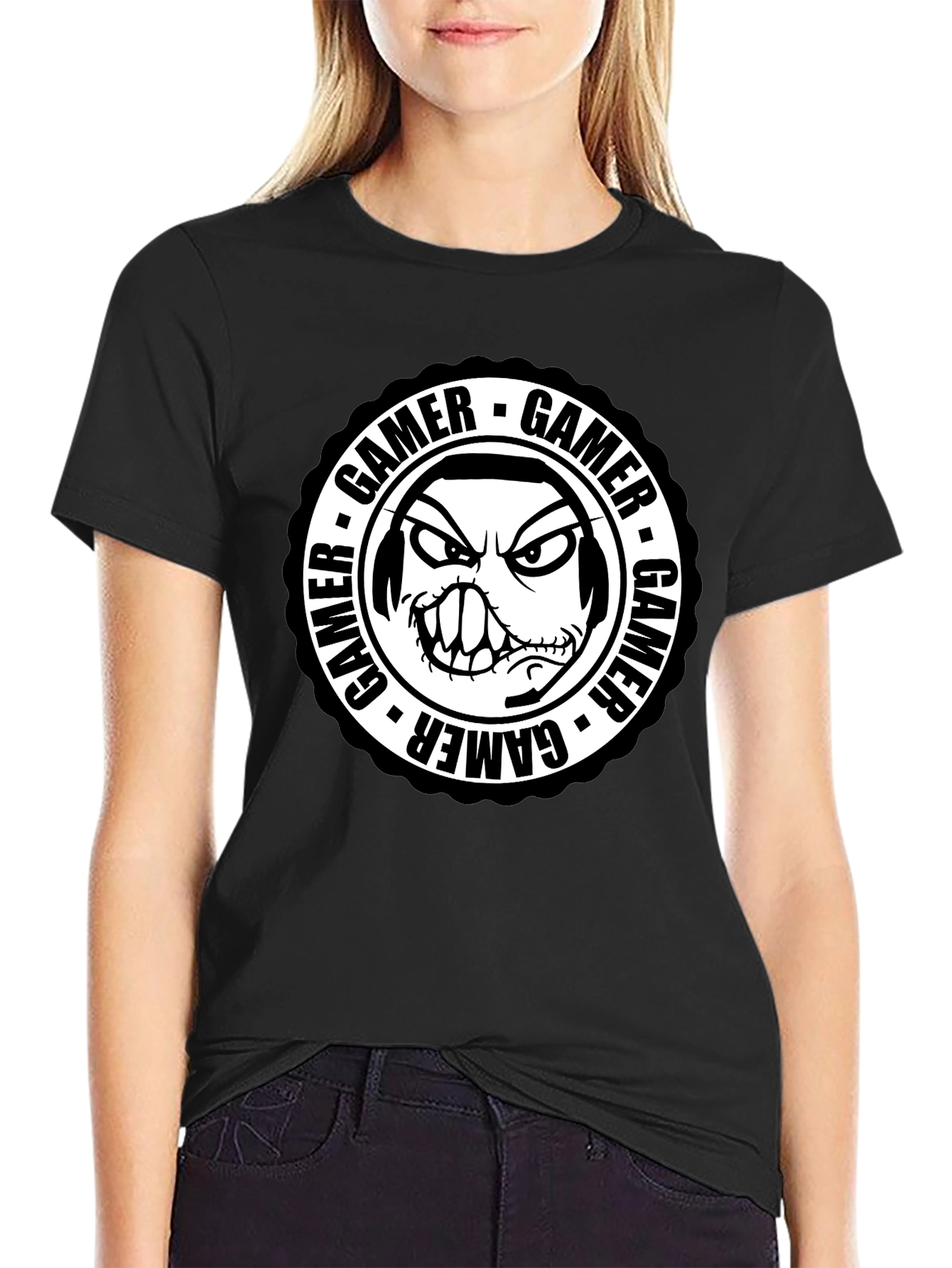 Gamer Graphic Tee - Angry Gamer Face