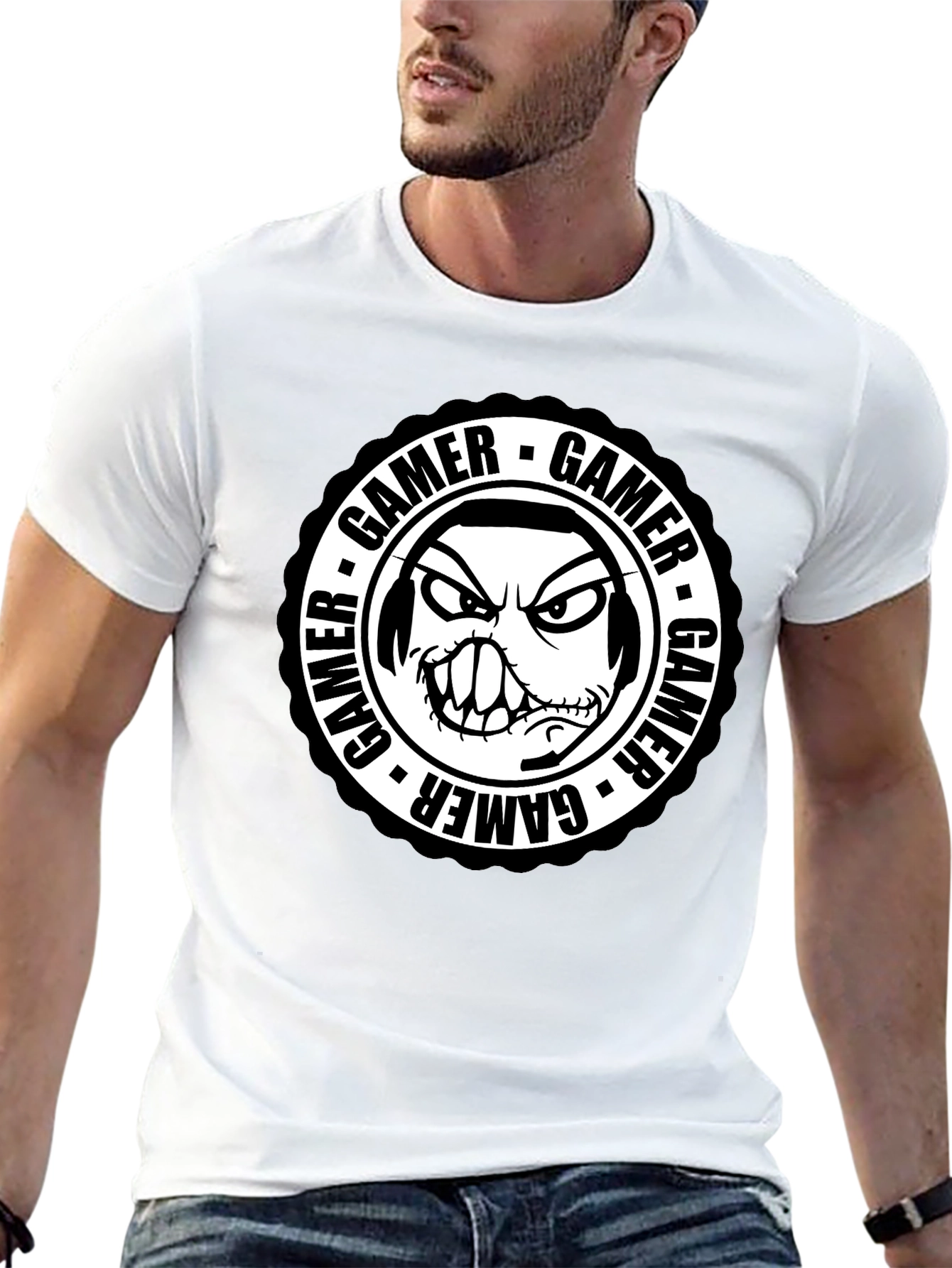 Gamer Graphic Tee - Angry Gamer Face
