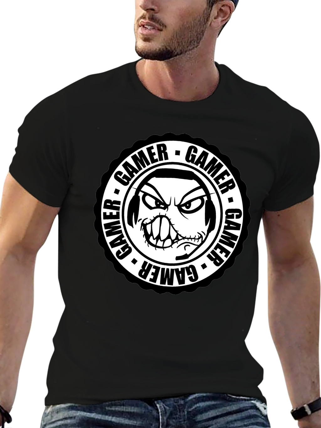 Gamer Graphic Tee - Angry Gamer Face