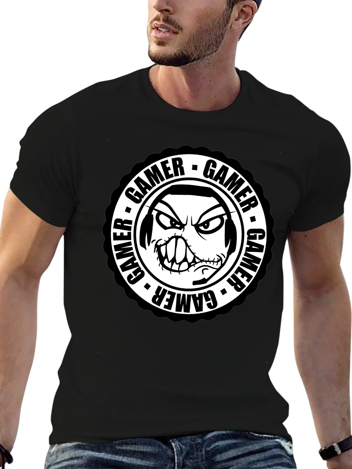 Gamer Graphic Tee - Angry Gamer Face