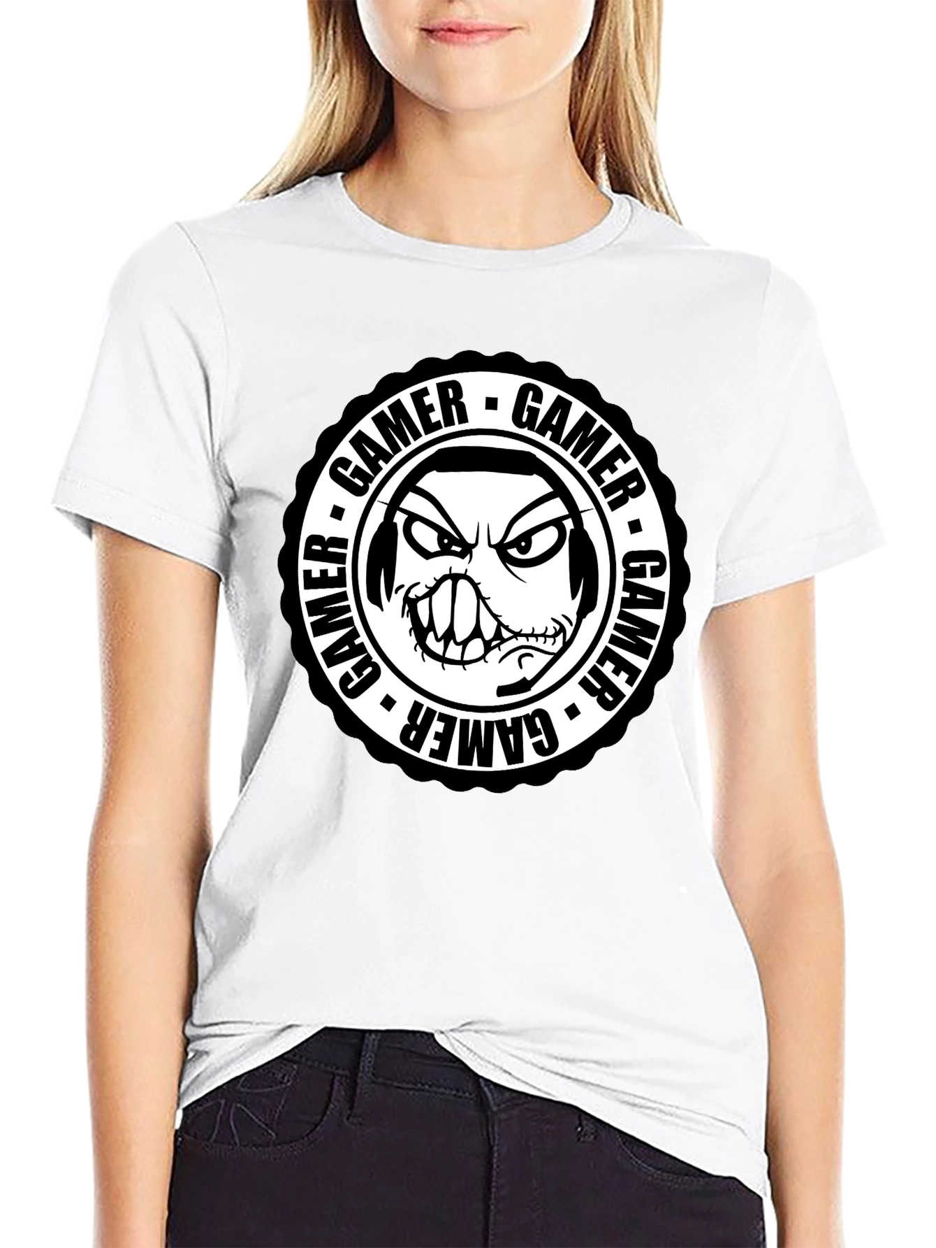 Gamer Graphic Tee - Angry Gamer Face