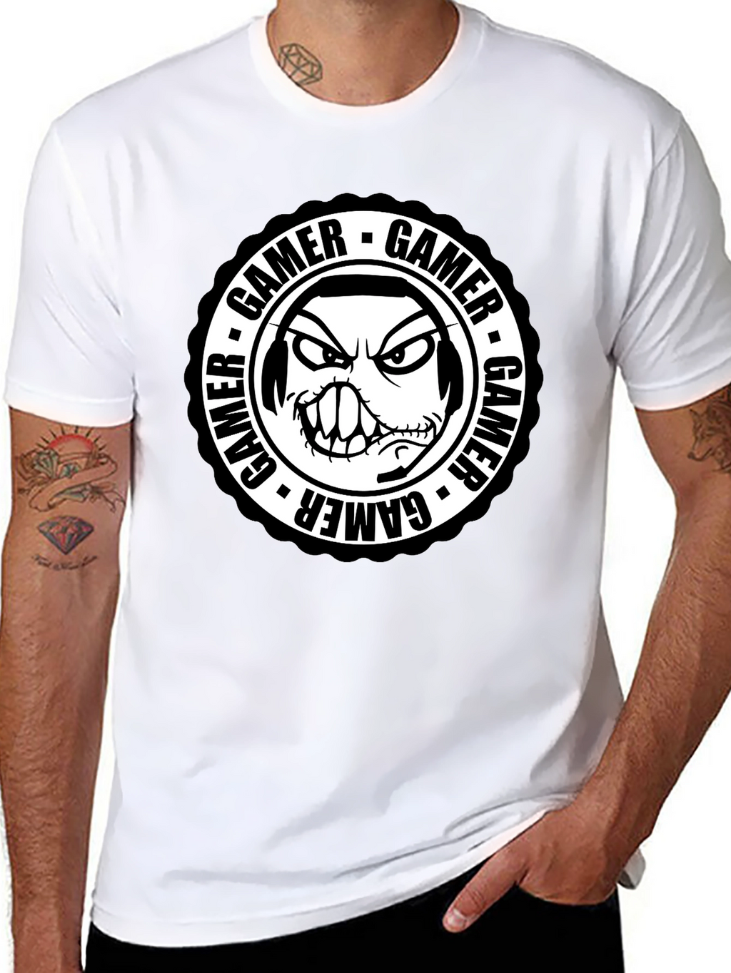 Gamer Graphic Tee - Angry Gamer Face