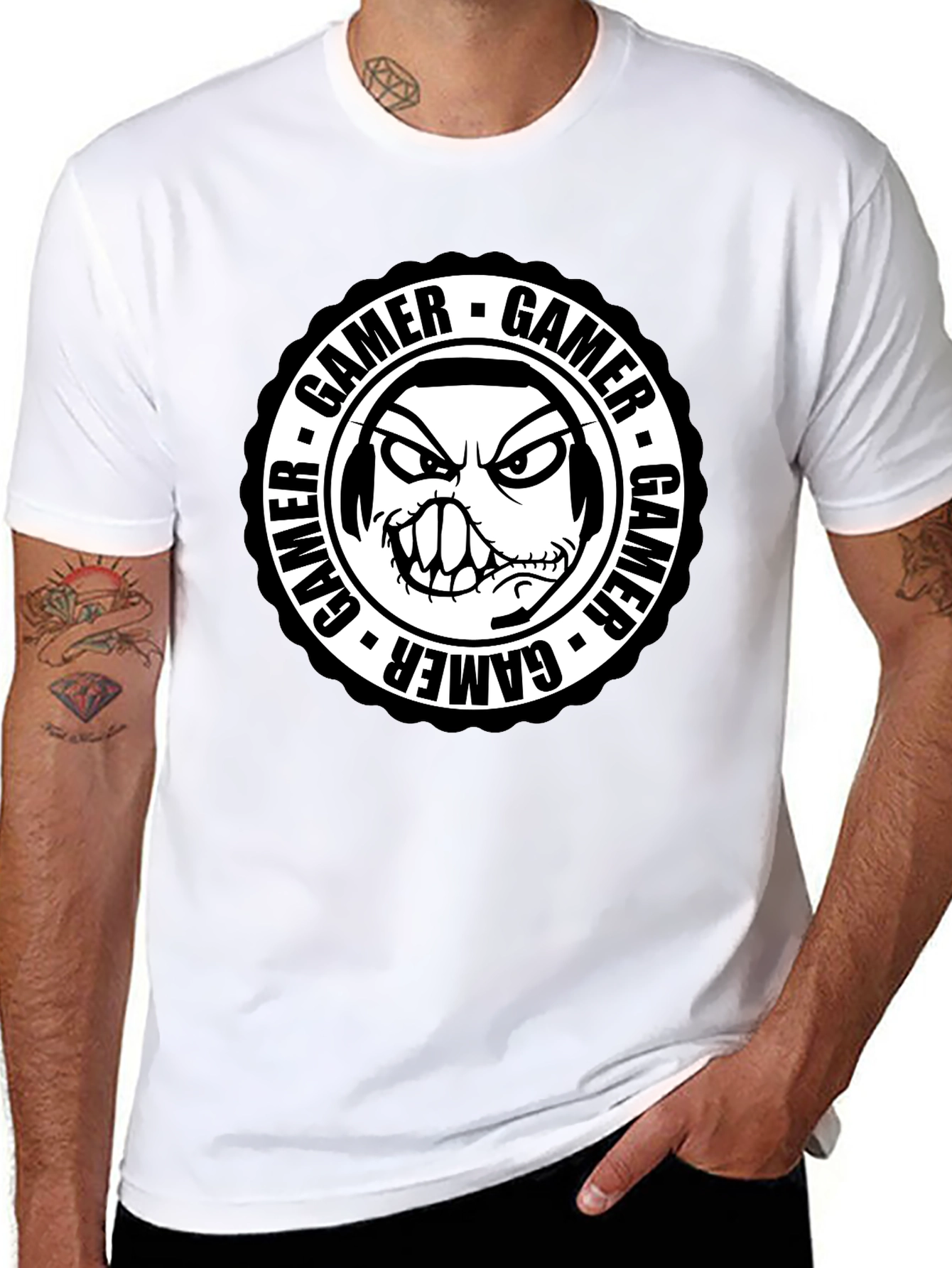 Gamer Graphic Tee - Angry Gamer Face