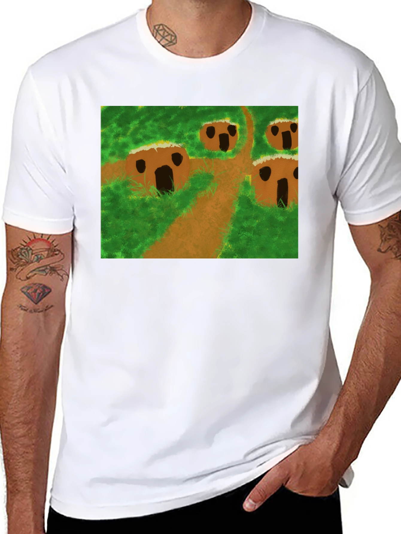 Nature Scene Graphic Tee - Black
