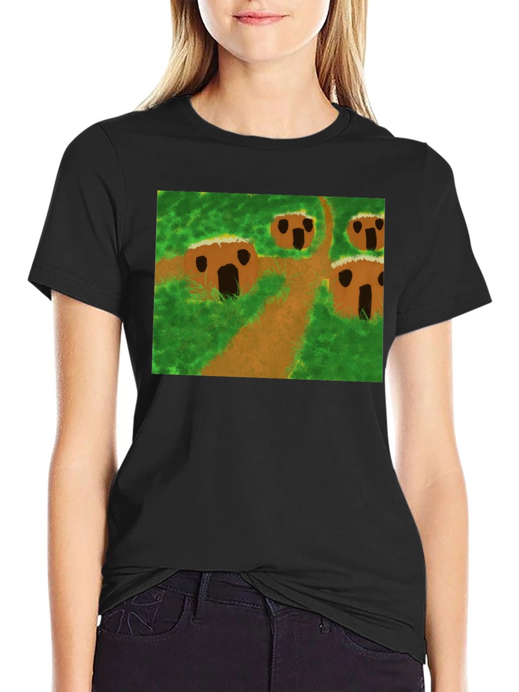 Nature Scene Graphic Tee - Black