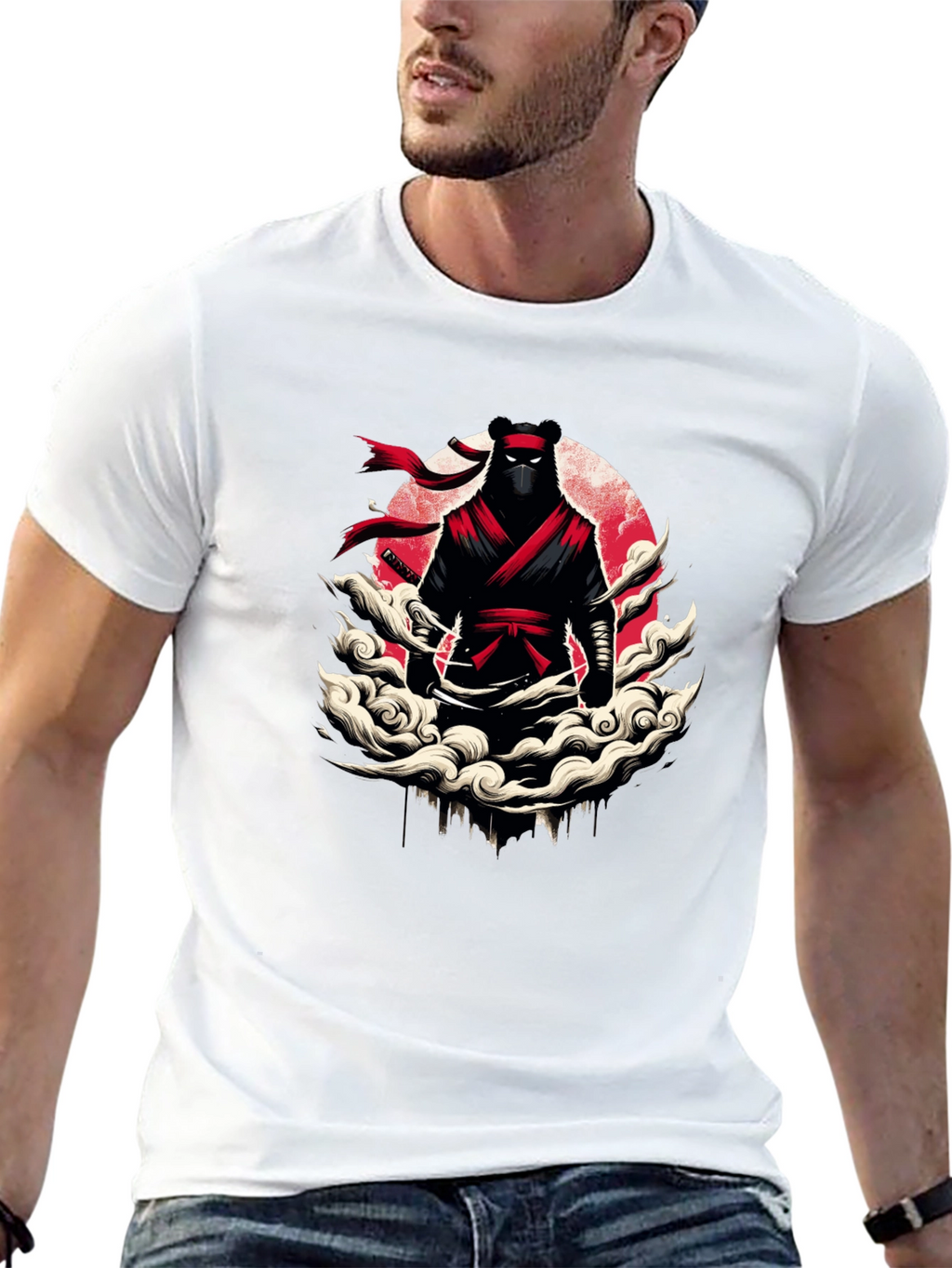 Ninja Bear Graphic T-Shirt - Unique Design