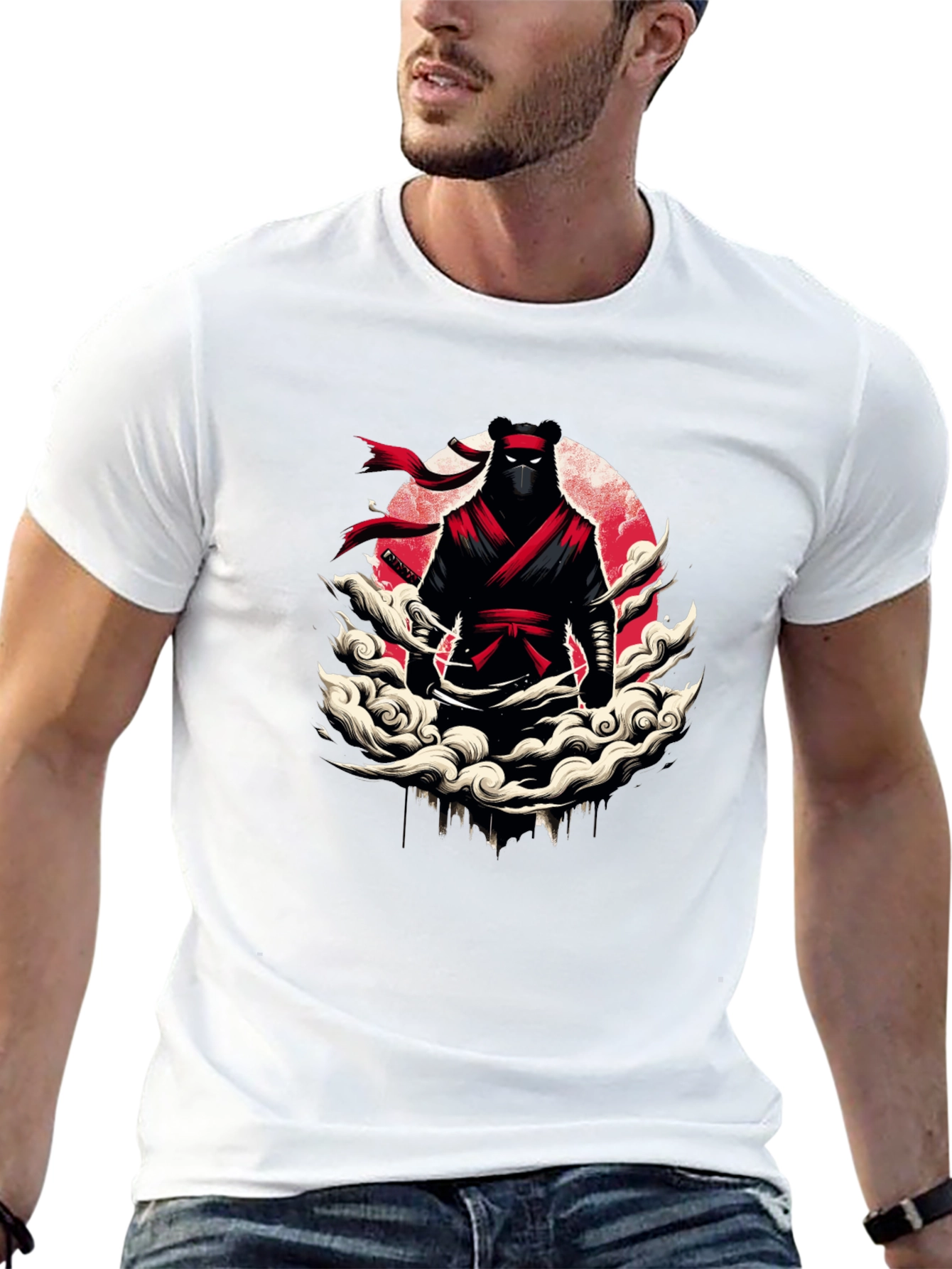 Ninja Bear Graphic T-Shirt - Unique Design