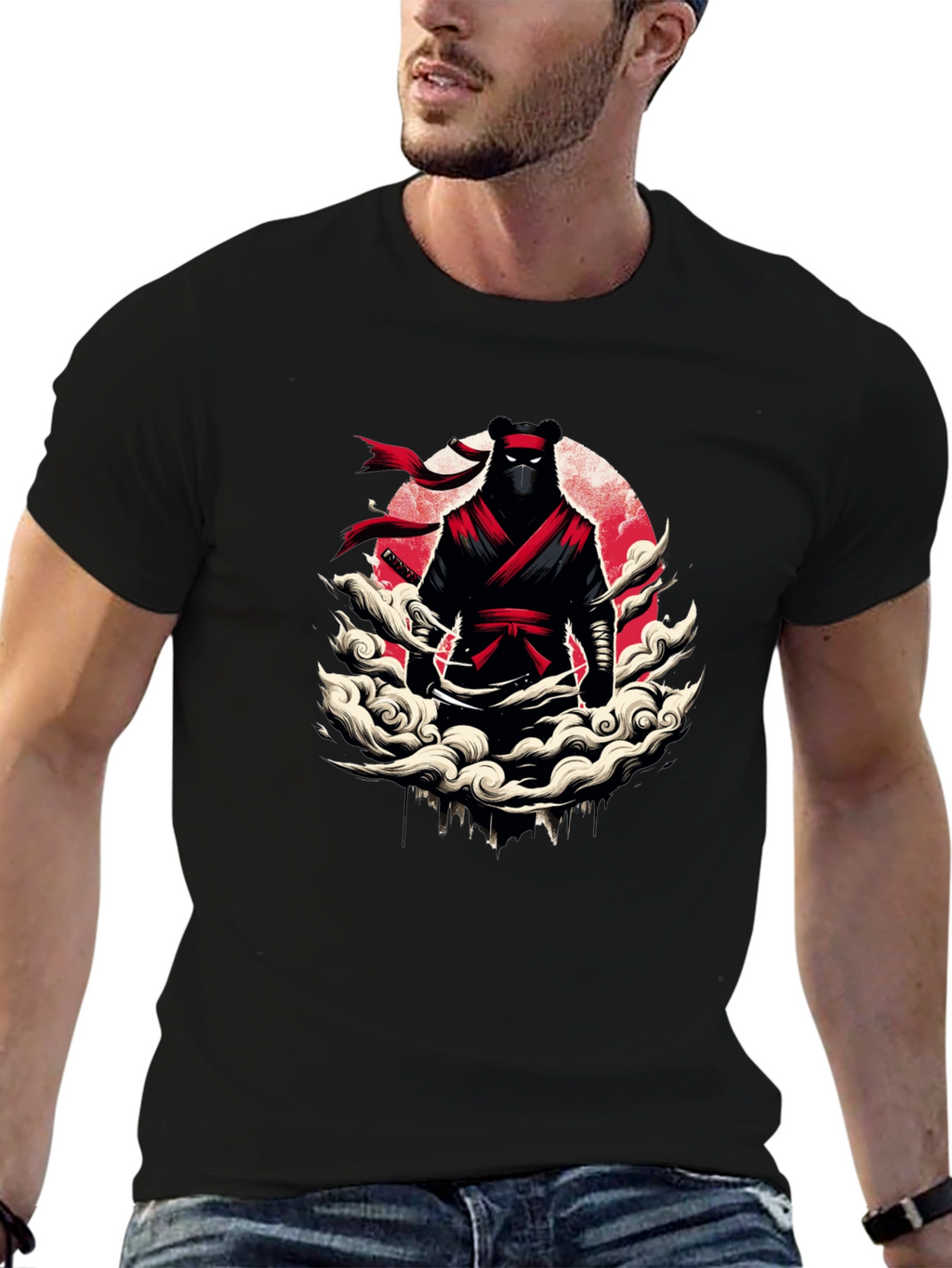 Ninja Bear Graphic T-Shirt - Unique Design