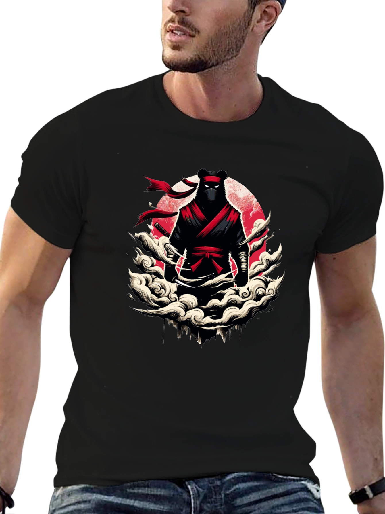 Ninja Bear Graphic T-Shirt - Unique Design