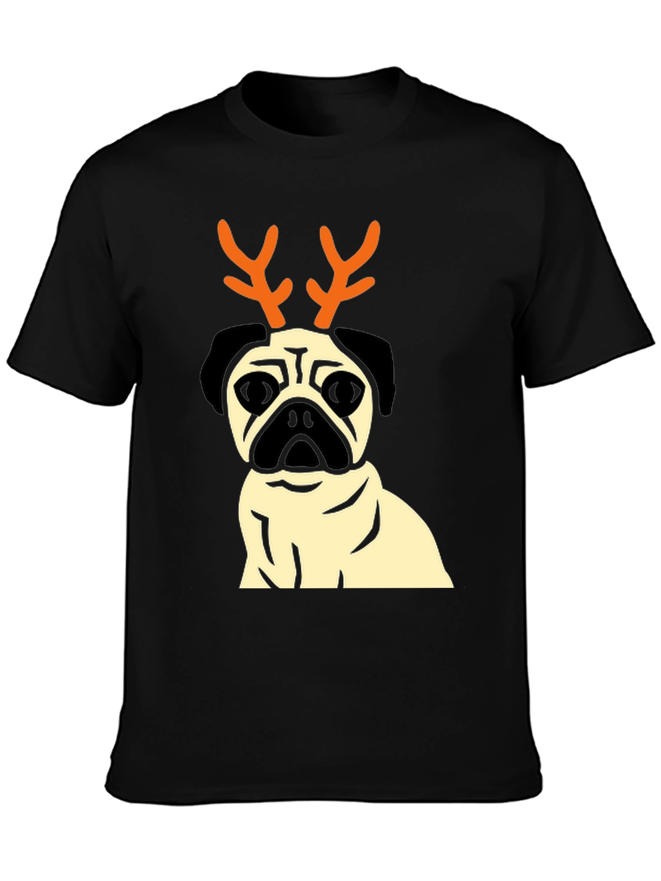 Pug Reindeer T-Shirt - Festive Dog Lover Apparel