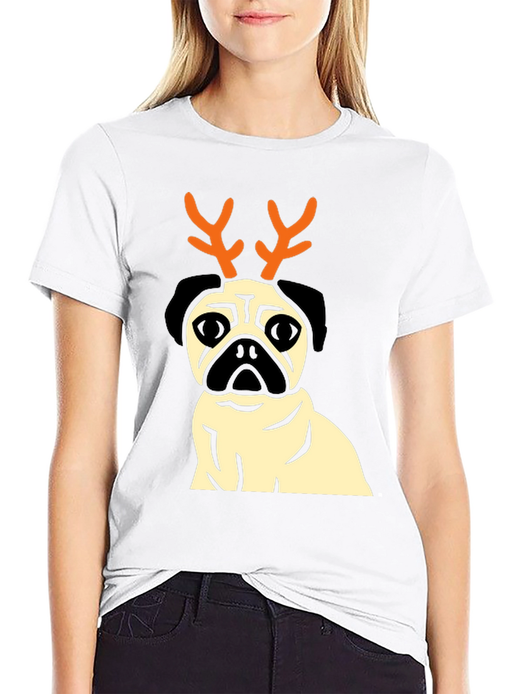Pug Reindeer T-Shirt - Festive Dog Lover Apparel