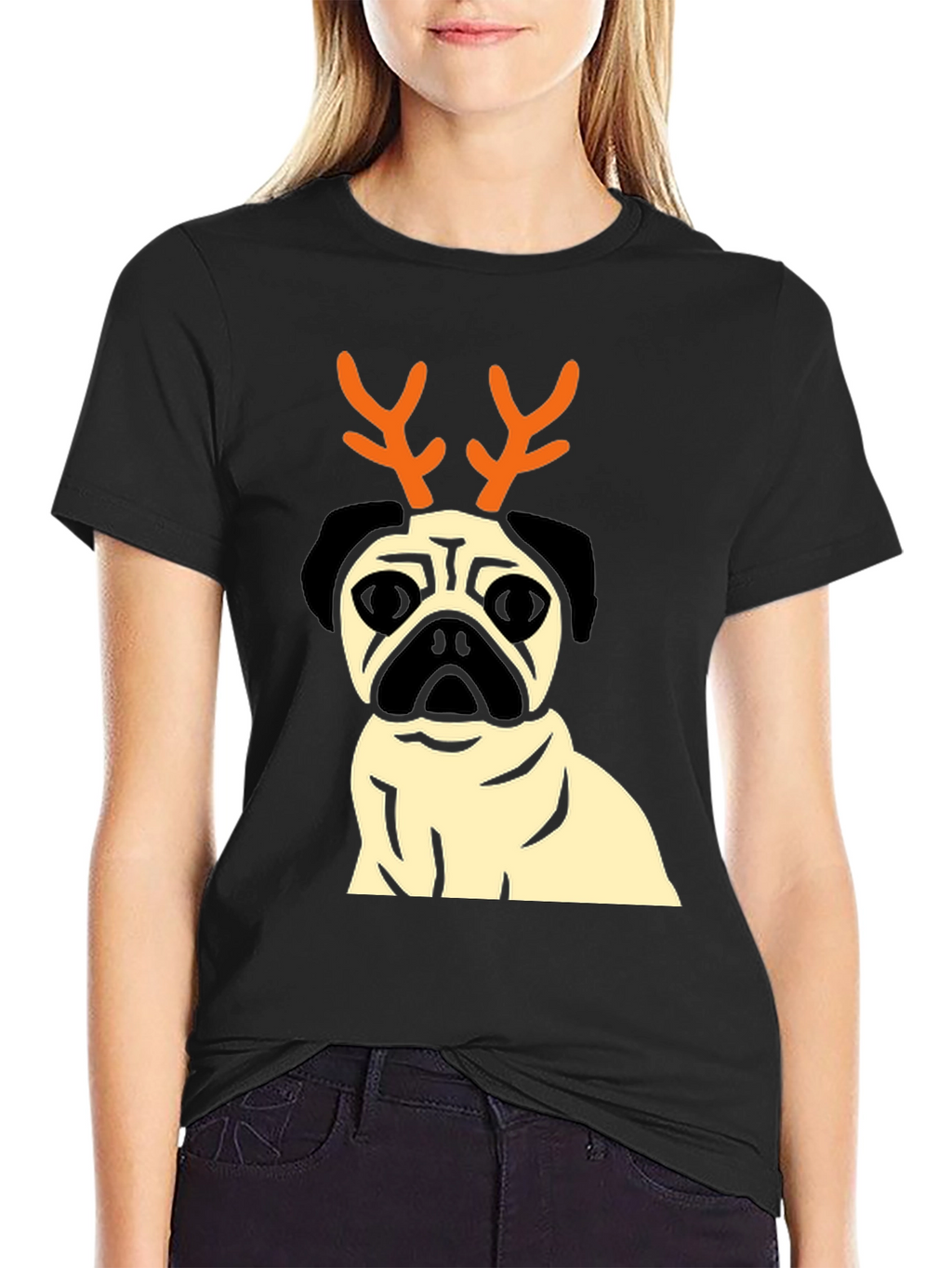 Pug Reindeer T-Shirt - Festive Dog Lover Apparel