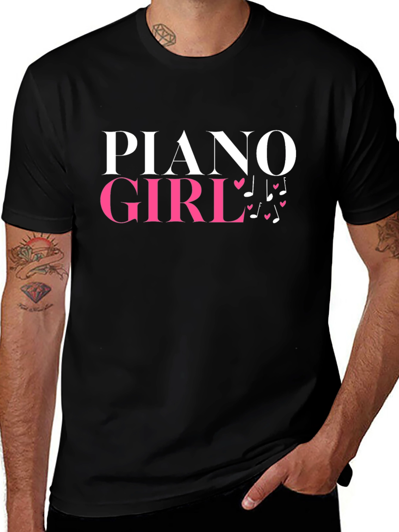 Piano Girl Graphic Tee - Music Lover Shirt