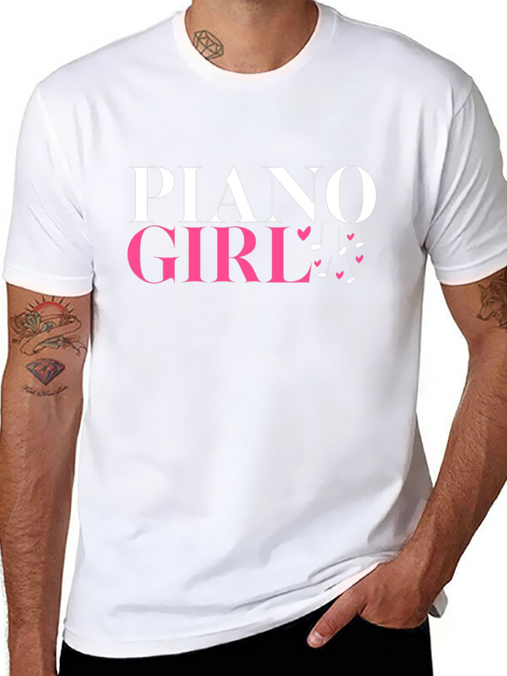 Piano Girl Graphic Tee - Music Lover Shirt