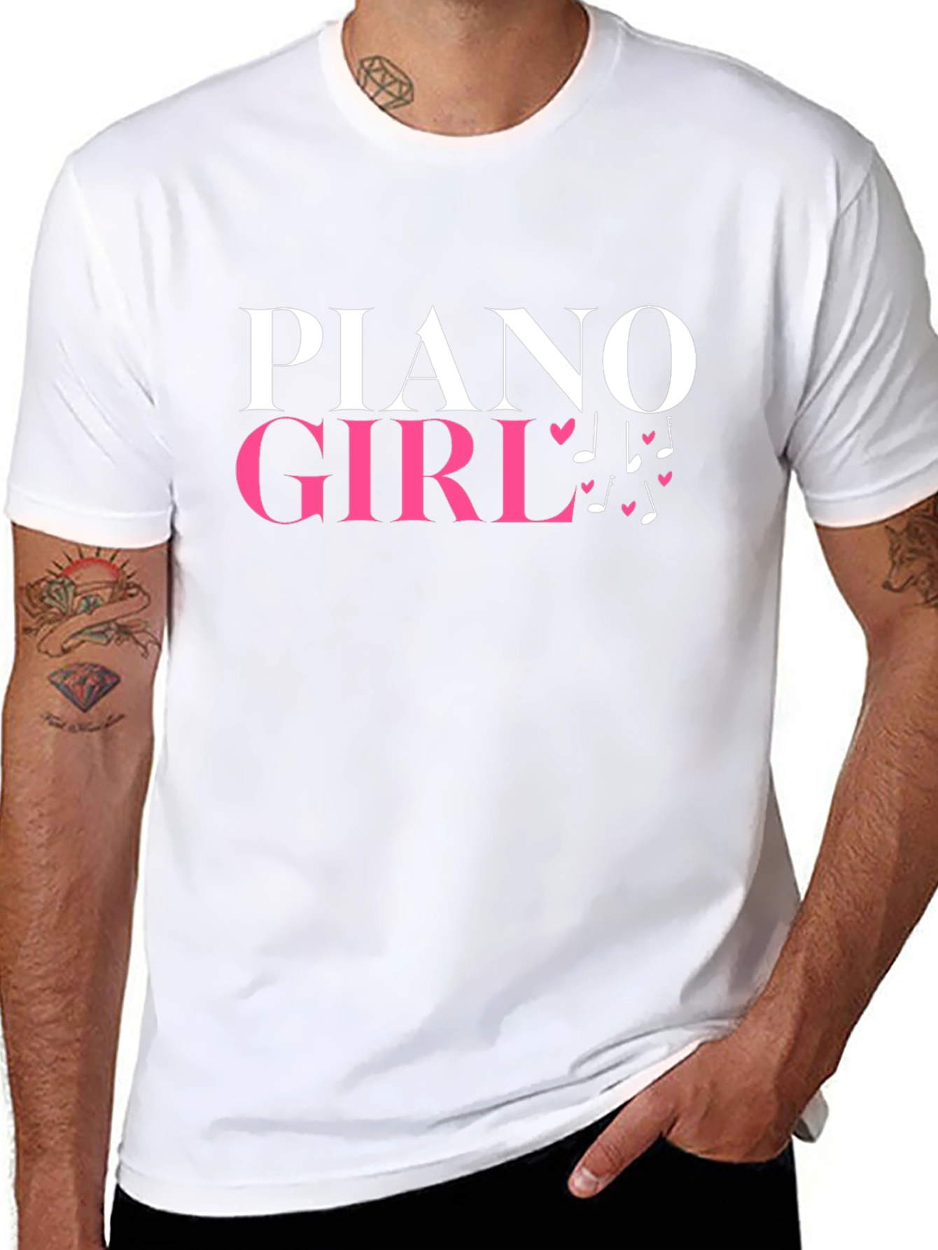 Piano Girl Graphic Tee - Music Lover Shirt