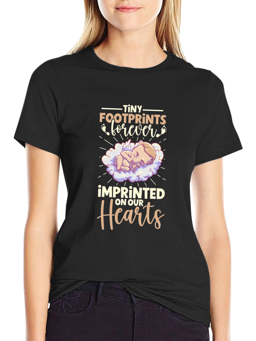 Tiny Footprints Forever Baby Memorial T-Shirt