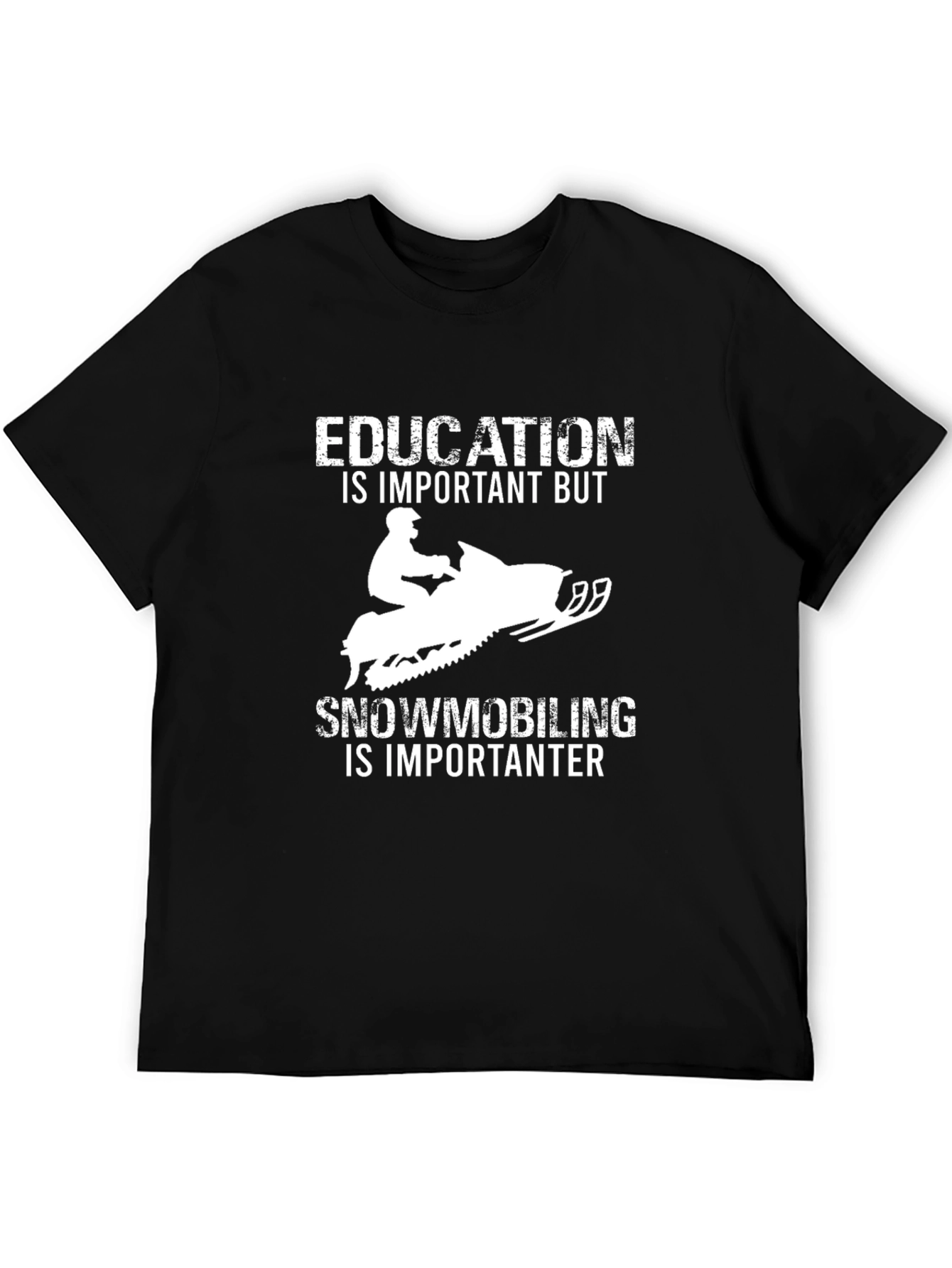 Funny Snowmobiling T-Shirt - Education is Important But