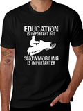 Funny Snowmobiling T-Shirt - Education is Important But