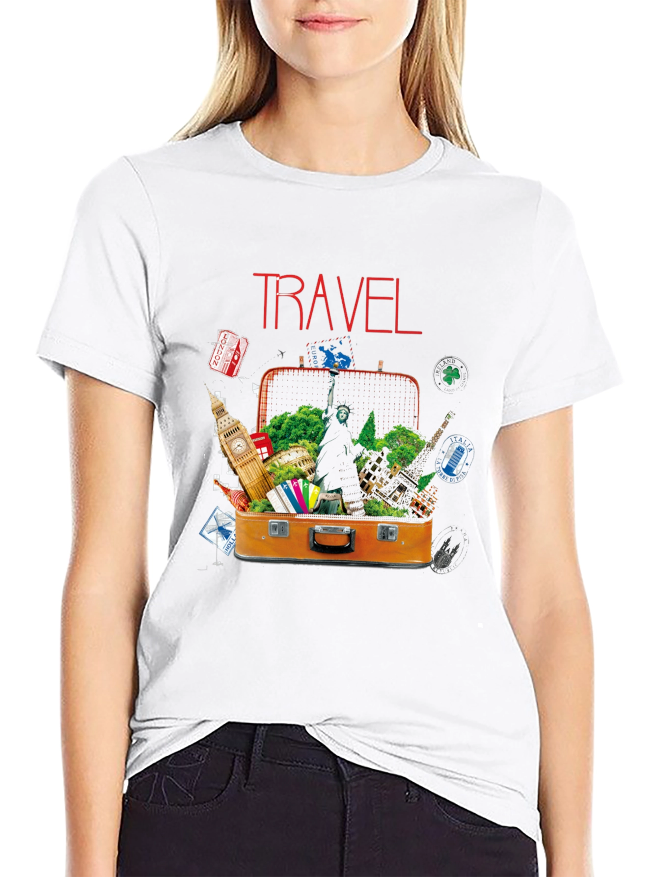 Travel Suitcase Destinations Graphic T-Shirt