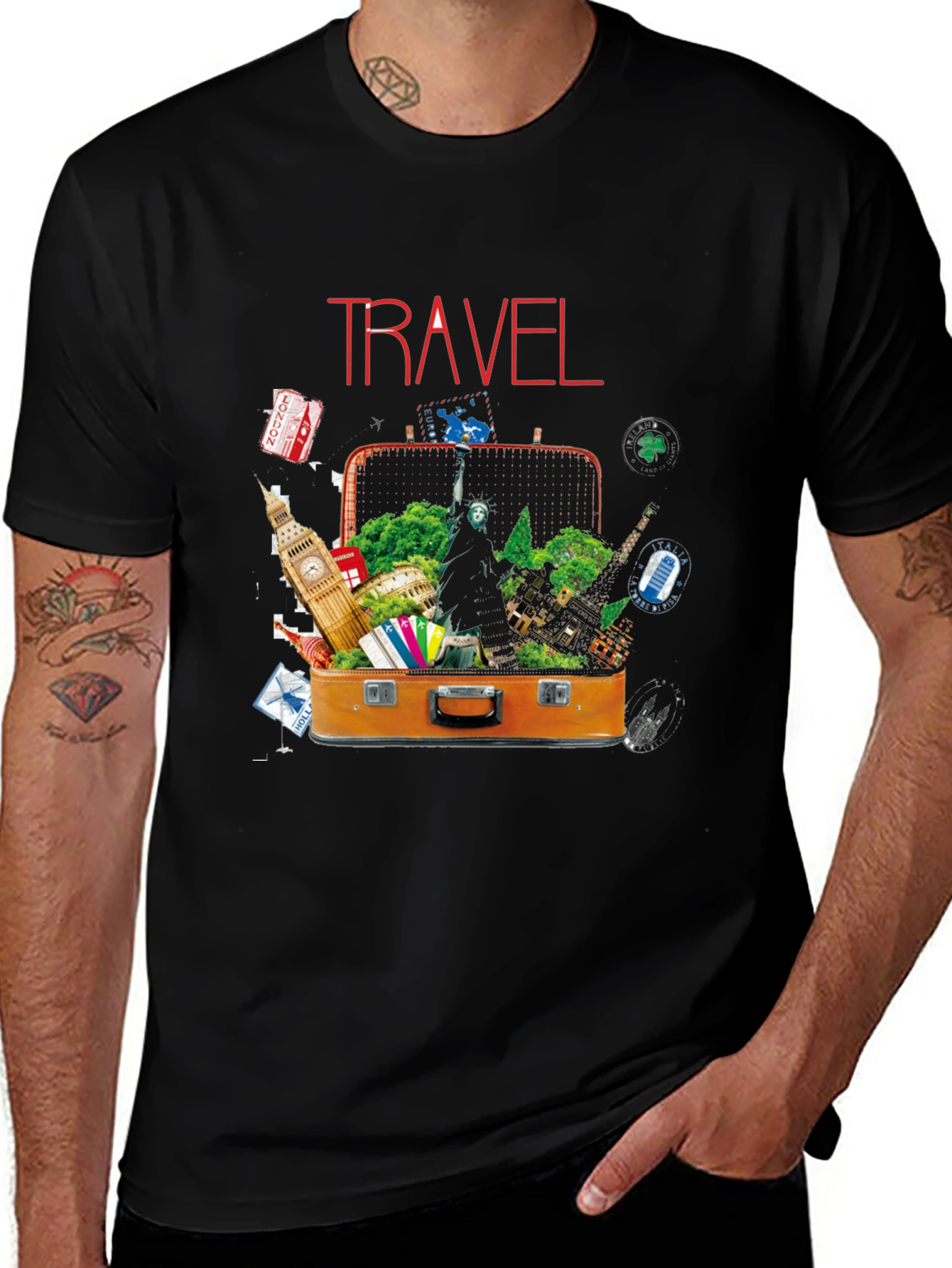 Travel Suitcase Destinations Graphic T-Shirt