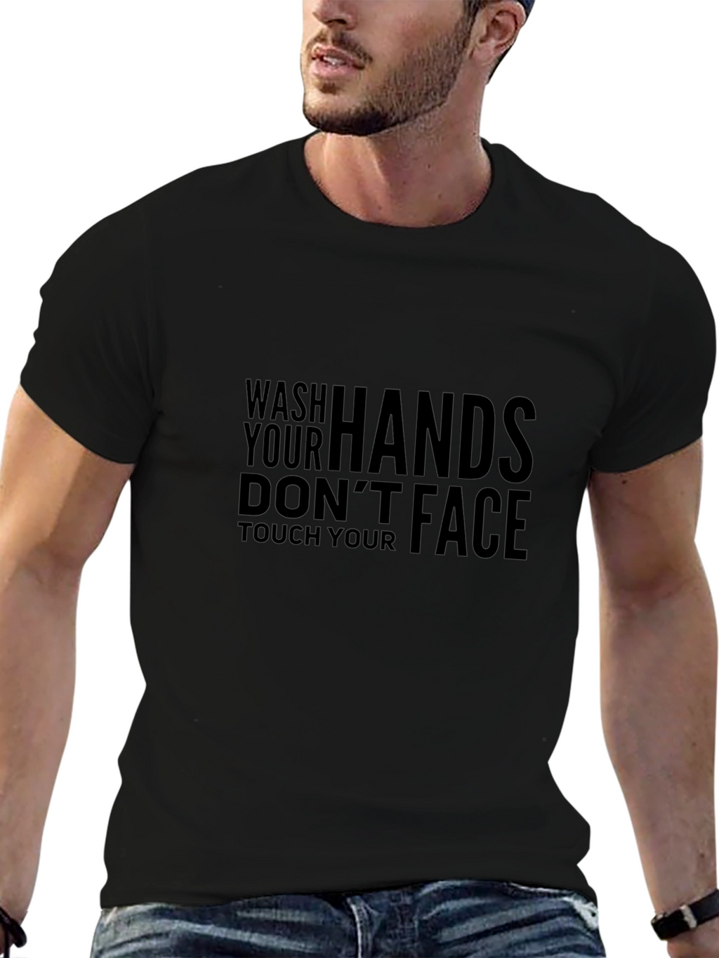 Wash Your Hands Graphic Tee - Black