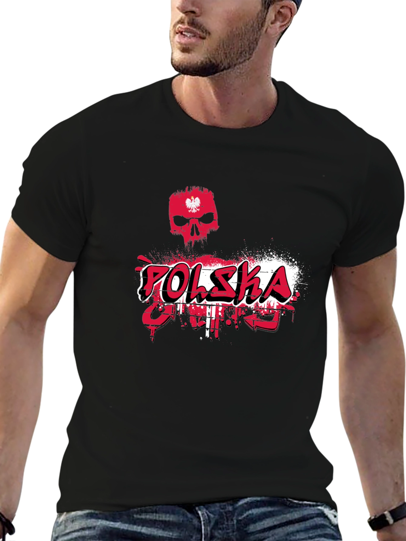 Polska Skull Graphic Tee - Black