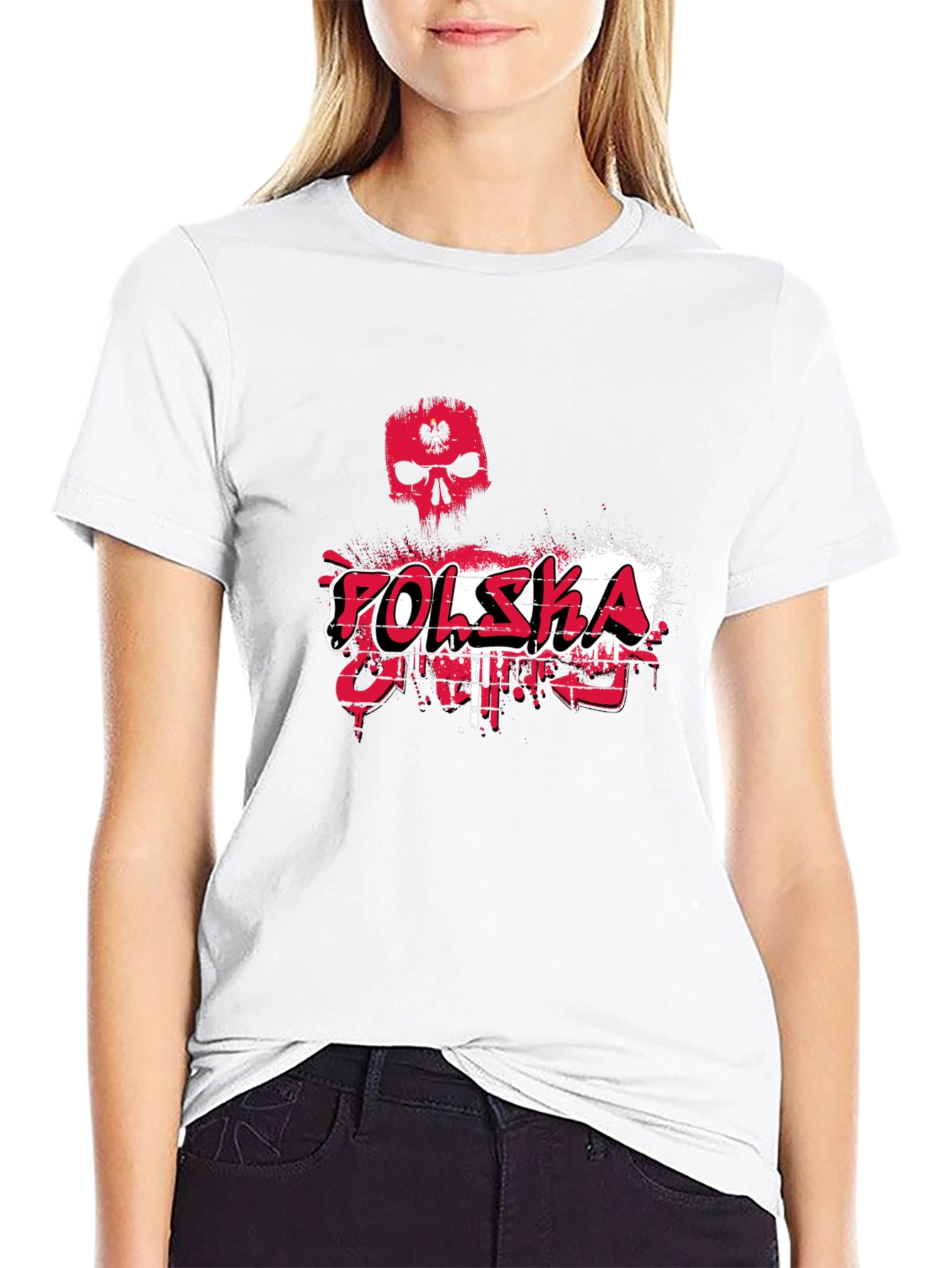 Polska Skull Graphic Tee - Black