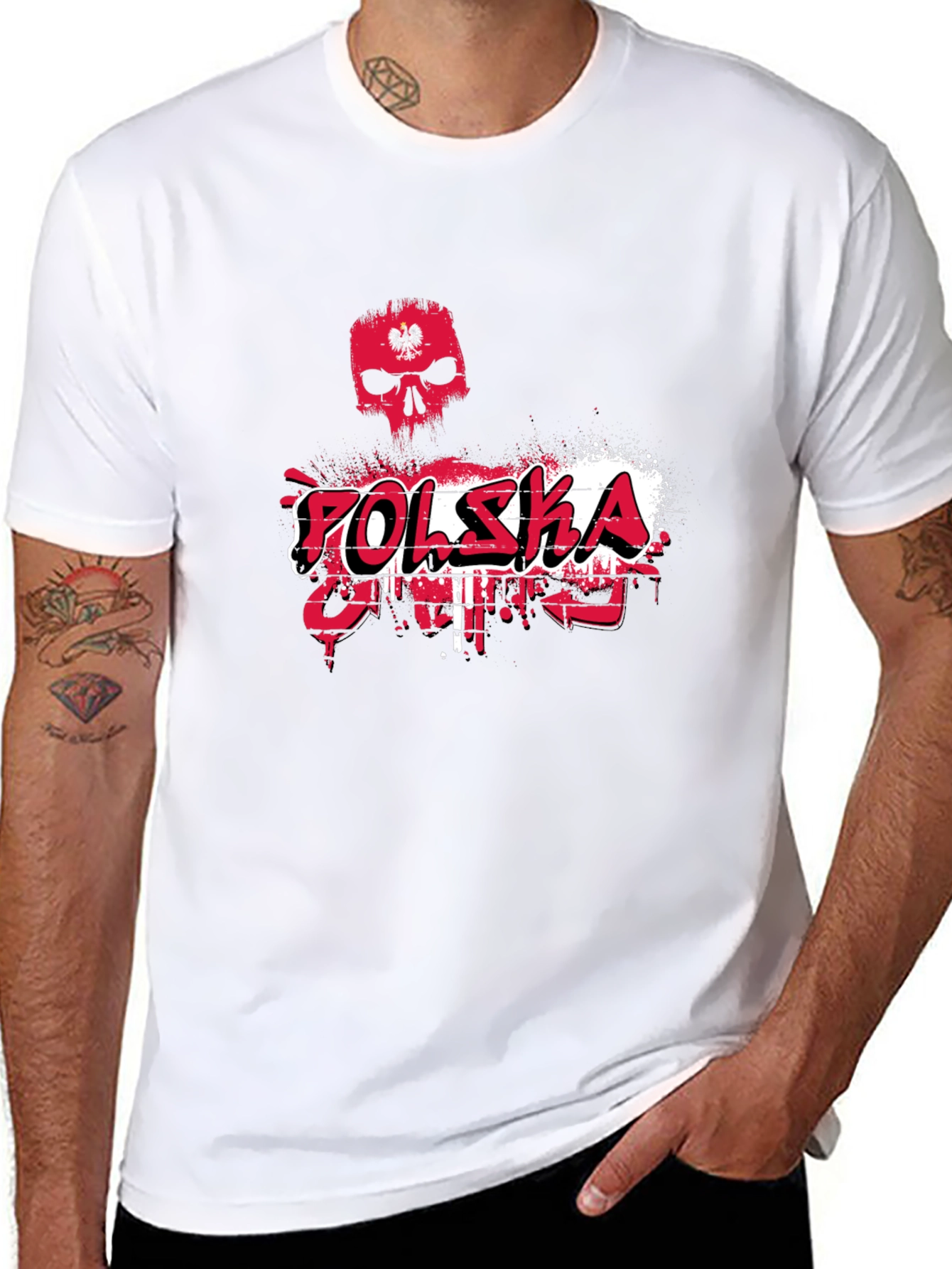 Polska Skull Graphic Tee - Black