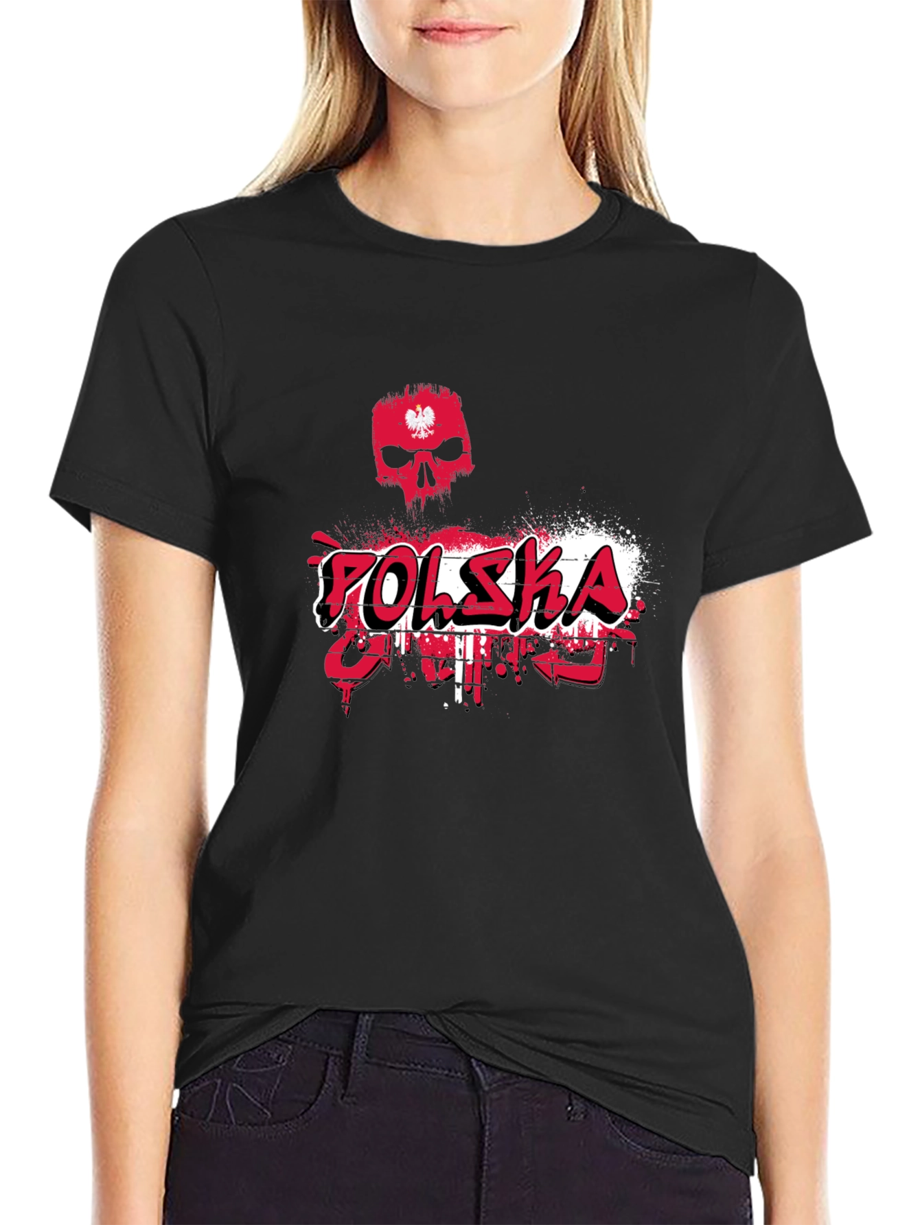Polska Skull Graphic Tee - Black