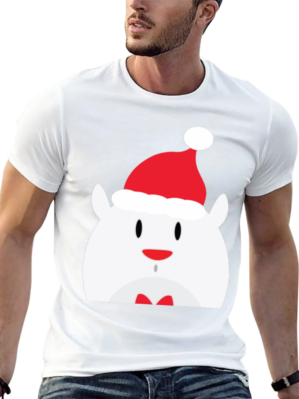 Festive Bear Graphic Tee - Holiday Cheer