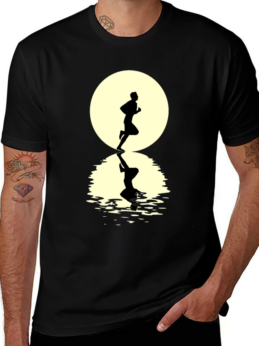 Runner Silhouette T-Shirt - Black Graphic Tee