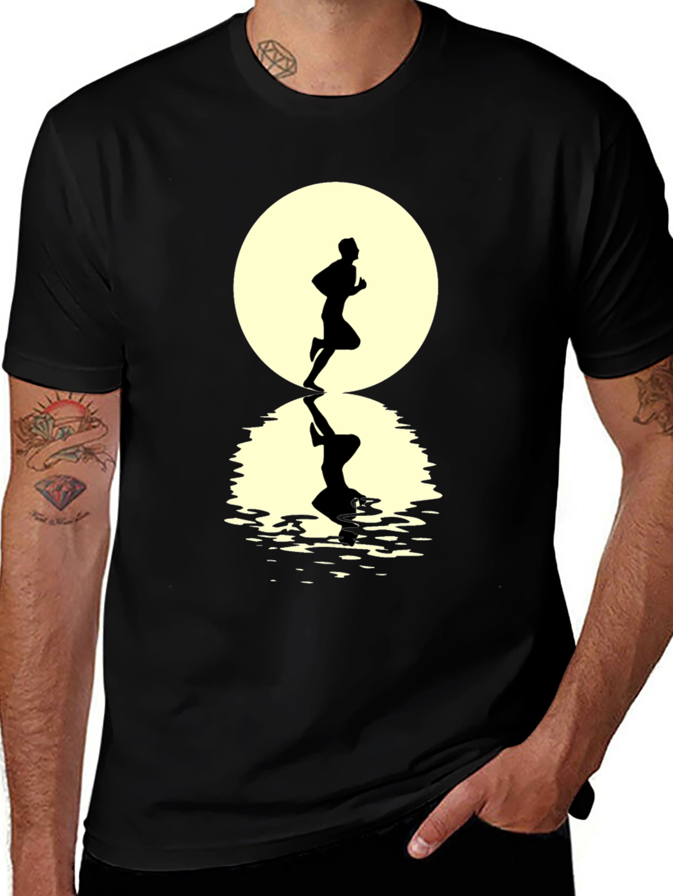 Runner Silhouette T-Shirt - Black Graphic Tee