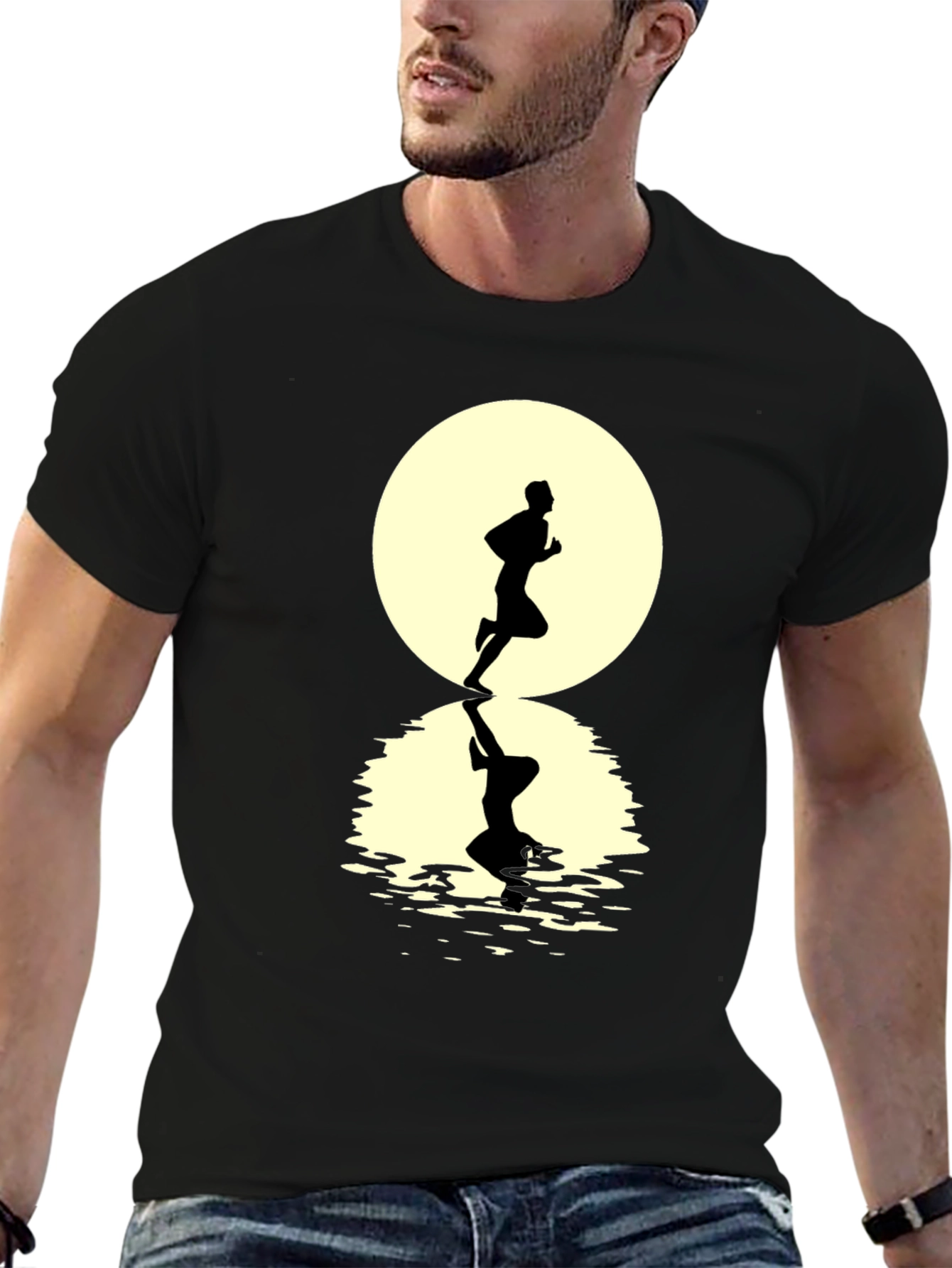 Runner Silhouette T-Shirt - Black Graphic Tee