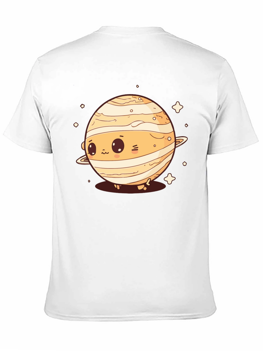 Cute Planet Saturn Graphic T-Shirt - Black