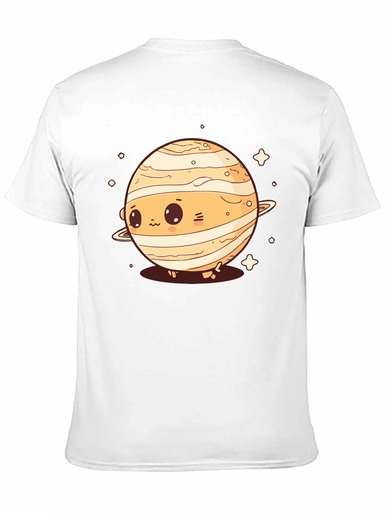 Cute Planet Saturn Graphic T-Shirt - Black