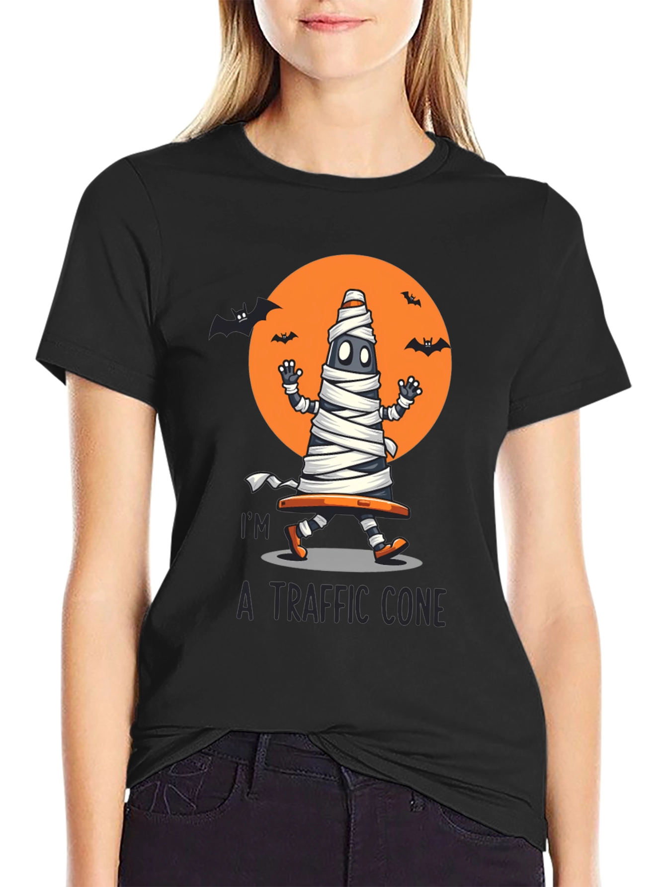 Halloween Traffic Cone Mummy T-Shirt