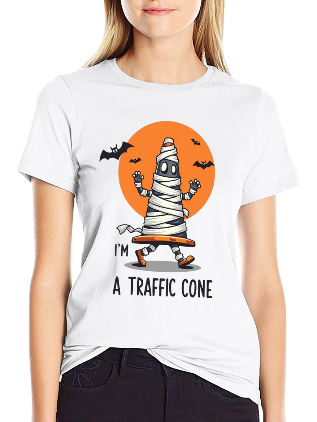 Halloween Traffic Cone Mummy T-Shirt