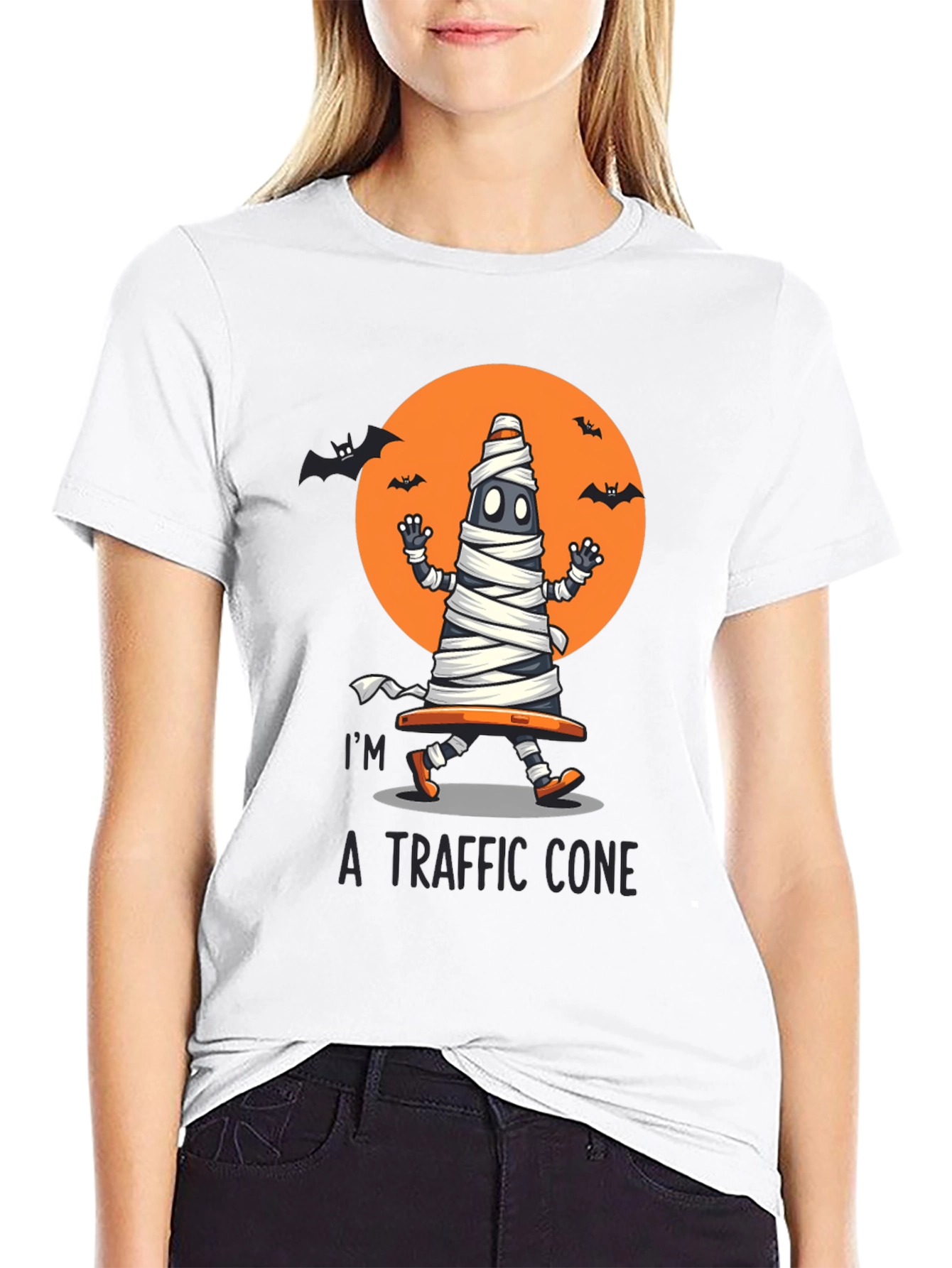 Halloween Traffic Cone Mummy T-Shirt